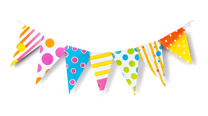 Pastel Party Bunting with Confetti – Soft Festive Celebration Background