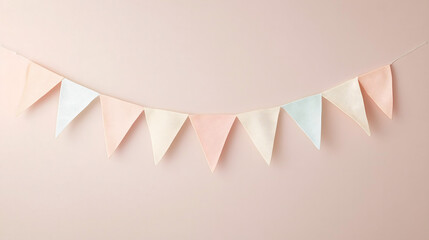 Pastel Party Bunting with Confetti – Soft Festive Celebration Background