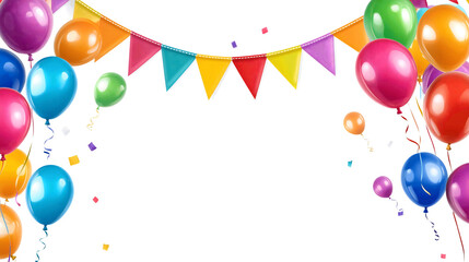 Pastel Party Bunting with Confetti – Soft Festive Celebration Background