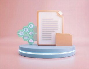Financial inclusion, economy and technology : 3D icon of Smart contracts, decentralized finance ecosystem, futuristic finance.