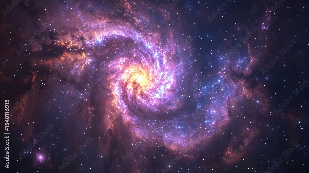 Wall mural ethereal nebula formation with swirling cosmic clouds and distant stars creating mesmerizing deep sp