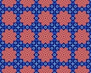 Fototapeta premium Oriental ethnic seamless repeatable pattern traditional geometric lines stripes background Design