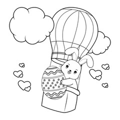 Easter coloring page with bunny