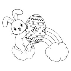 Easter coloring page with bunny