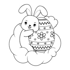Easter coloring page with bunny