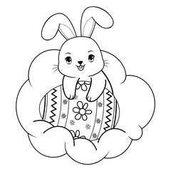 Easter coloring page with bunny