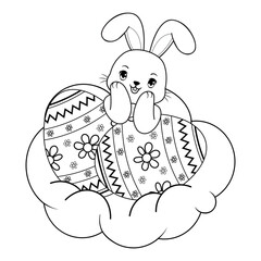 Easter coloring page with bunny