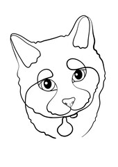 Cat One Line Art – Minimalist Continuous Line Drawing for Tattoo, Pet Shop Logo, and Modern Design