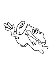 Frog One Line Art – Minimalist Continuous Line Drawing for Tattoo, Pet Shop Logo, and Modern Design