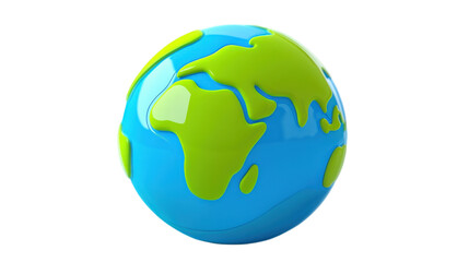 Naklejka premium A blue and green globe with the continents of North America and South America