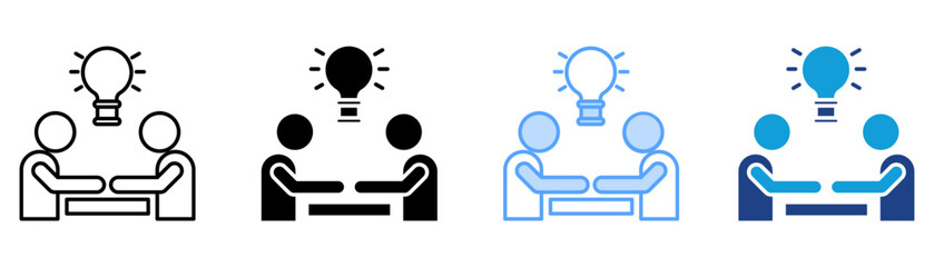 Discussion Icon Set Multiple Style Collection