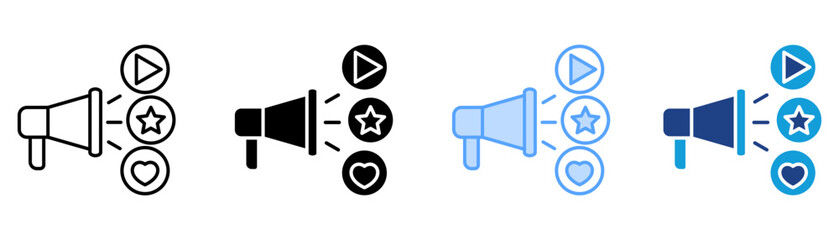 Public Relations Icon Set Multiple Style Collection