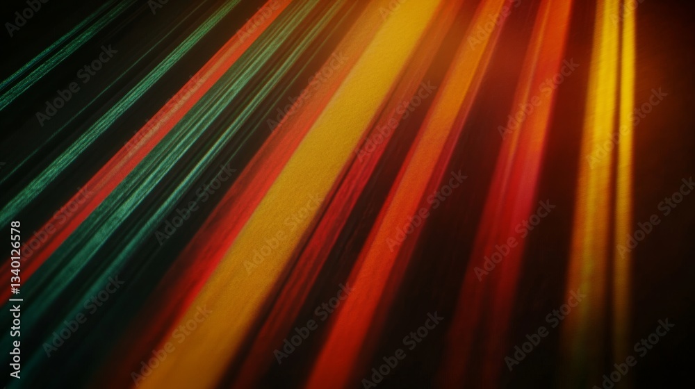 Poster colorful light beams on dark background with abstract design. futuristic art concept