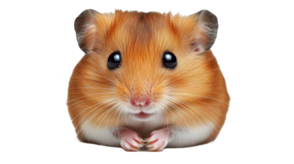 A small hamster with a cute face and a pink nose