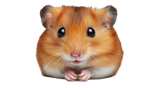 A small hamster with a cute face and a pink nose