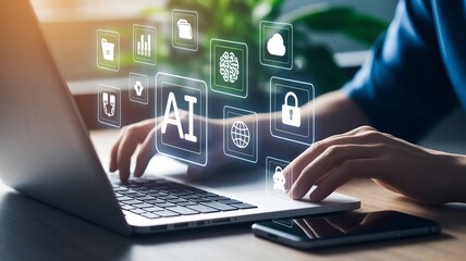 Innovative Technology Integration with Artificial Intelligence Icons