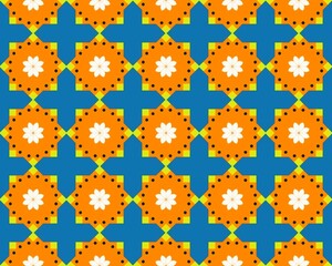Oriental ethnic geometric seamless Tile pattern made with various traditional elements style design