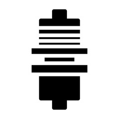 spark plug. This is a vector single icon with a solid style. Suitable for any purpose, such as website design, mobile app design, logo design, pattern design, etc.