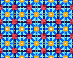 Oriental ethnic geometric seamless Tile pattern made with various traditional elements style design