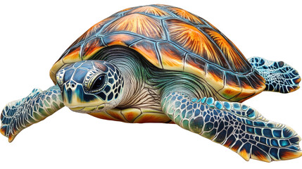 Fototapeta premium A turtle is shown in a close up