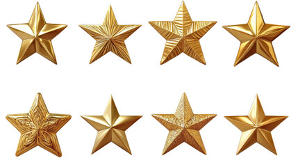 Obraz premium A set of gold stars are arranged in a row