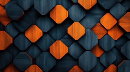 Abstract Wooden Octagonal Pattern