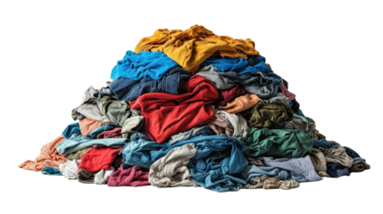 A pile of clothes is stacked on top of each other