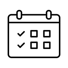 Calendar icon with check marks for holidays.