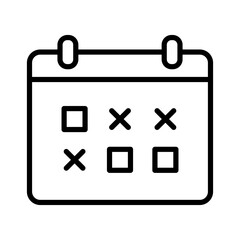 Calendar icon with holidays marked with a cross.