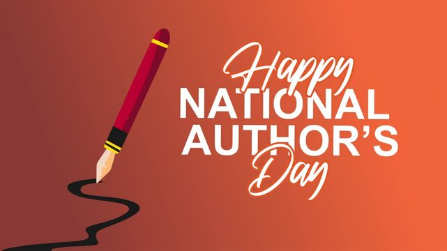 happy national author's day with a pen to write