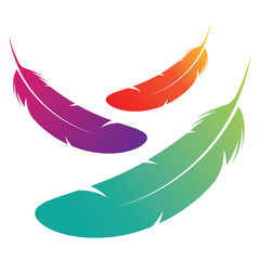 Feather vector logo design