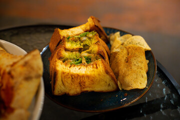 Pizza stella napoletana, a traditional star-shaped pizza from Naples or Napoli, Italy. Added with...