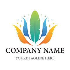 Feather vector logo design