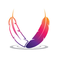 Stylish Feather Letter V Concept
