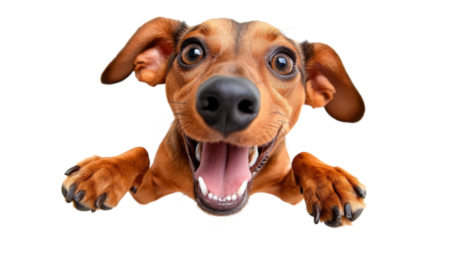 A dog that flies into the air