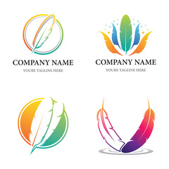 Feather vector logo design