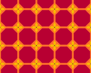 Naklejka premium Vibrant Geometric Pattern with Diamonds and Dots