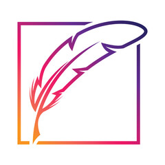 Feather vector logo design