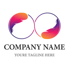 Infinity Feather Vector Logo Design