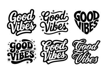 Fototapeta premium Good Vibes Text Quote Inspirational Motivational