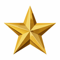golden star isolated on white