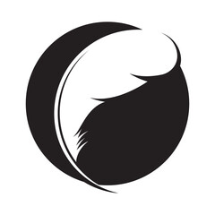Feather vector logo design