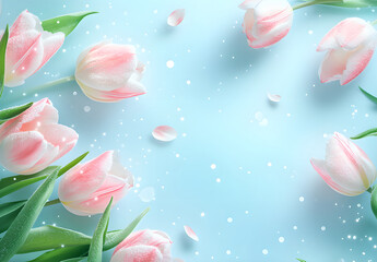 pink tulips background