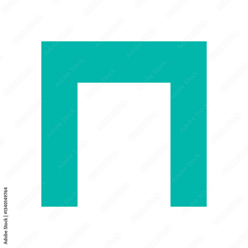 Wall mural brutalist abstract icon. bold geometric shape as a modern symbol. simple flat element, y2k aesthetic