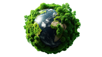 Green plants cover the earth