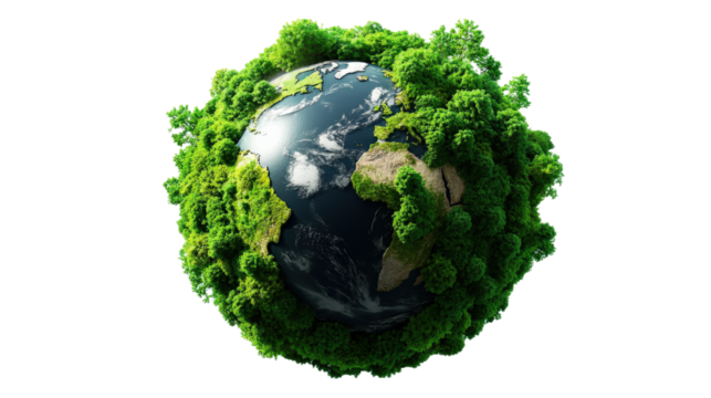 Green plants cover the earth