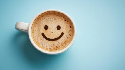 A happy smiley face drawn into a coffee cup