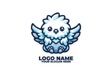 Obraz premium fluffy eagle with frost covered wings or ice crystal