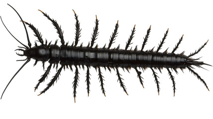 Fototapeta premium Bug Anatomy: Side Profile of a Millipede on White