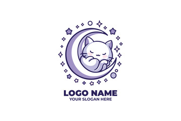 Obraz premium adorable cat curled up into a crescent moon